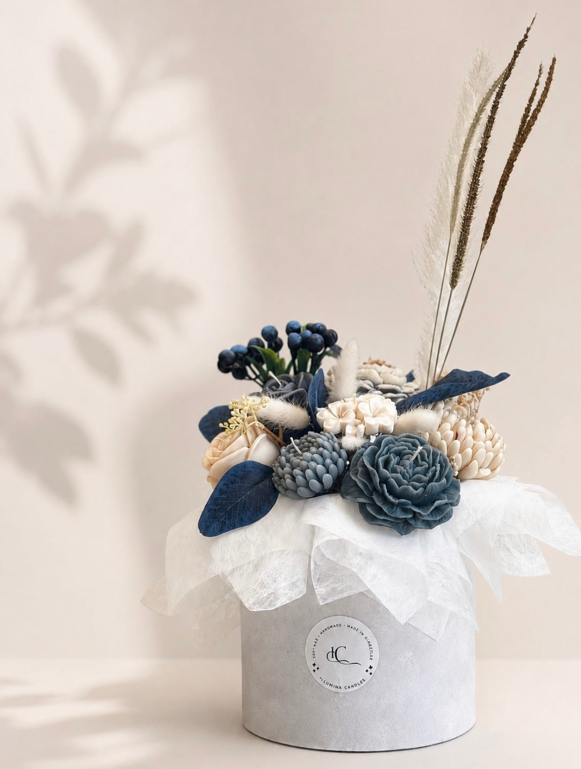 Steel Blue Bouquet Candle