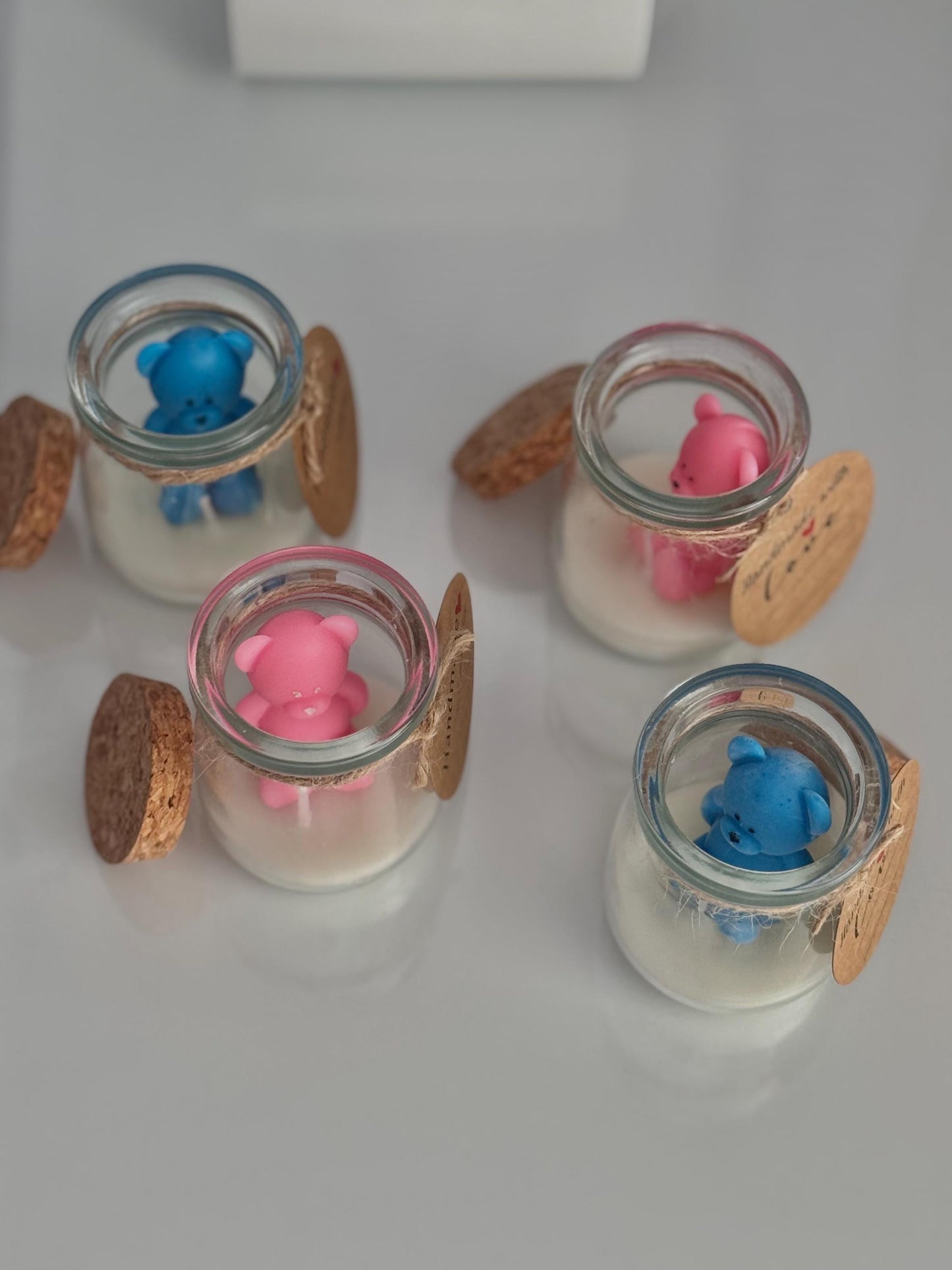 Teddy Bear Baby Shower Candle Favors